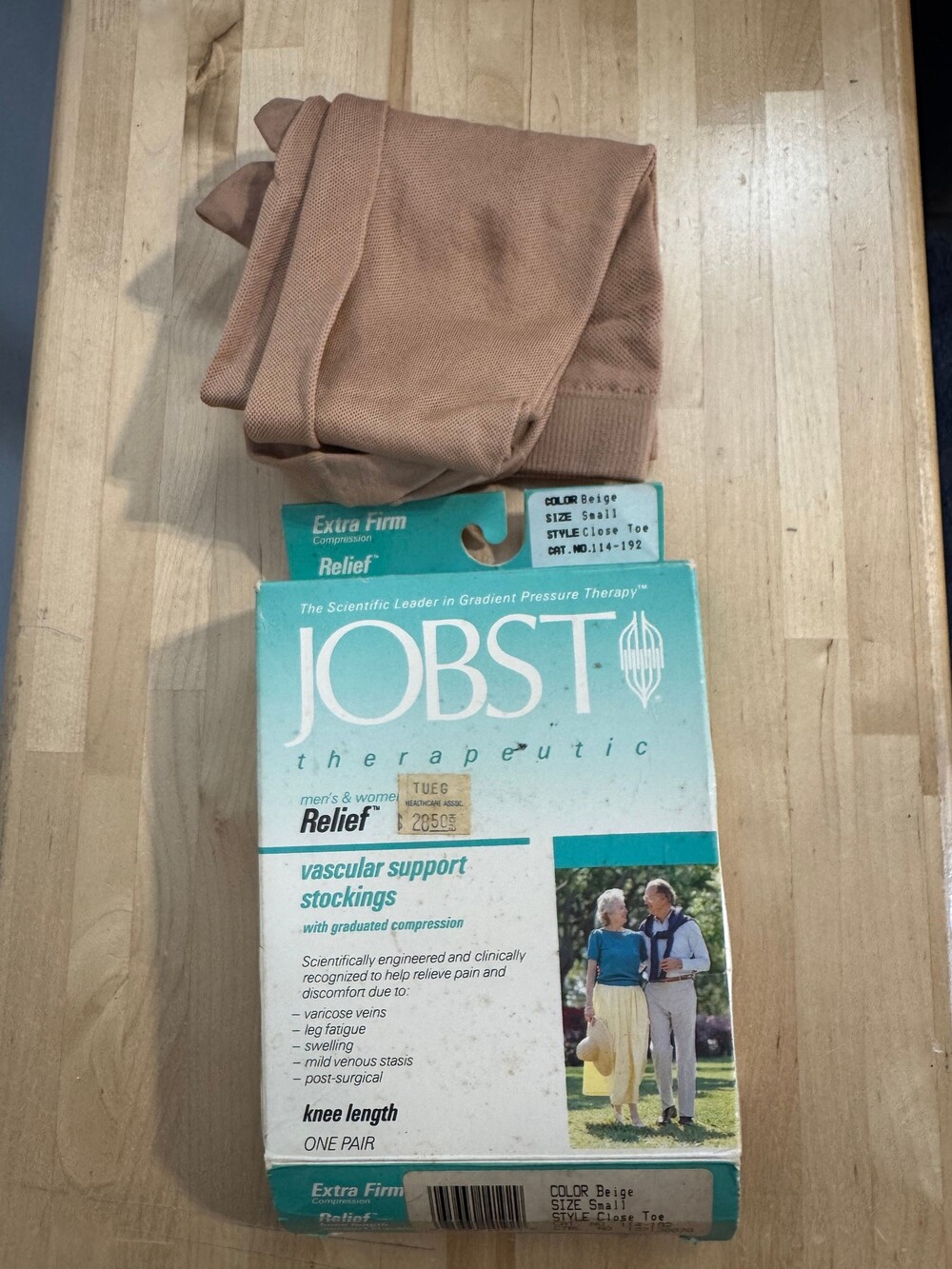NWT JOBST Relief Extra Firm Small Beige Vascular Support Stockings Close Toe Kne